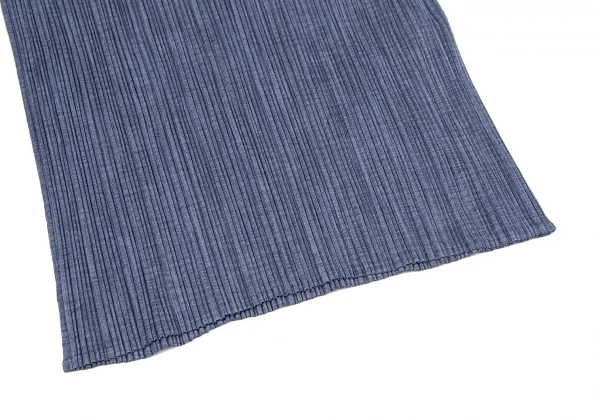 プリーツプリーズPLEATS PLEASE ファブリックプリントプリーツハイネックカットソー 青4 K-118853_008