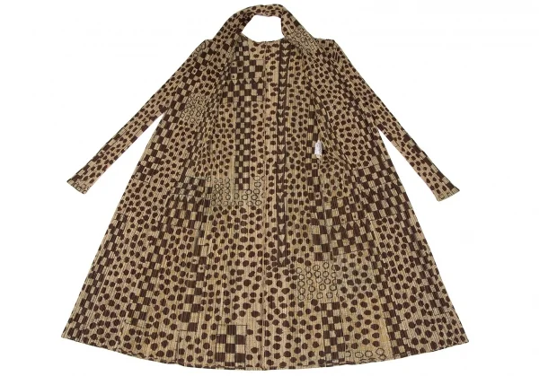 PLEATS PLEASE Drawing Printed Cardigan & Sleeveless Dress K-118866_008