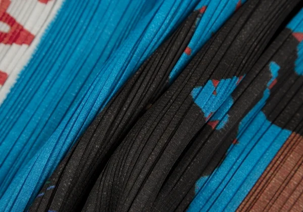 プリーツプリーズPLEATS PLEASE CREATURE ANIMAL 動物プリントプリーツスカート 黒マルチ3 K-118875_015