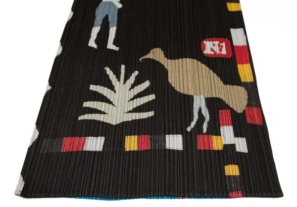 プリーツプリーズPLEATS PLEASE CREATURE ANIMAL 動物プリントプリーツスカート 黒マルチ3 K-118875_008