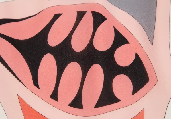 エミリオプッチEMILIO PUCCI グラフィックプリントシルクスカート ピンク白黒6 K-118888_015