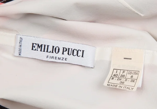 エミリオプッチEMILIO PUCCI グラフィックプリントシルクスカート ピンク白黒6 K-118888_017