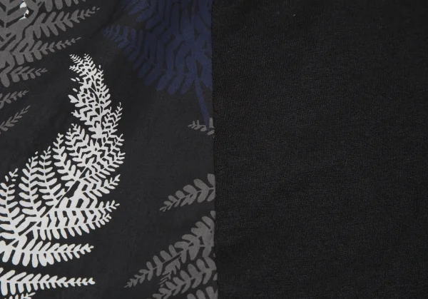 サカイsacai リーフプリント切替フレアTシャツ 黒白紺1 K-118893_008