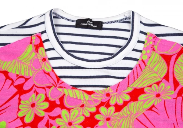 tricot COMME des GARCONS Botanical Print Paste Striped T Shirt K-118904_003