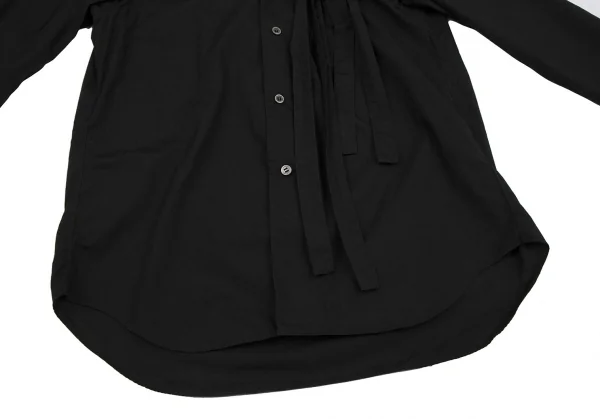 ブラックコムデギャルソンBLACK COMME des GARCONSコットンリボンデザインラウンドカラーシャツ 黒M K-118907_010