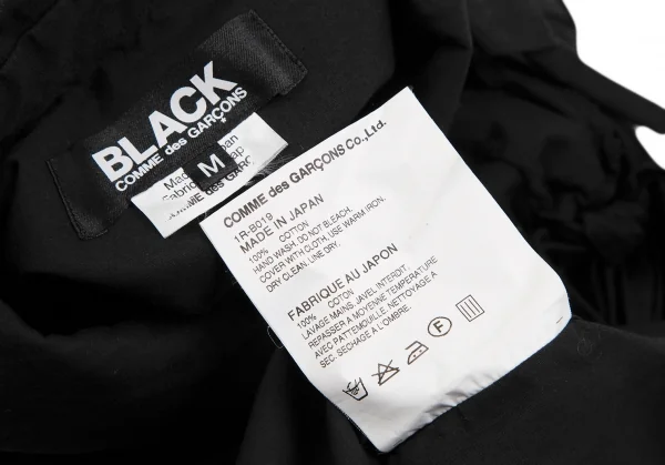 ブラックコムデギャルソンBLACK COMME des GARCONSコットンリボンデザインラウンドカラーシャツ 黒M K-118907_014