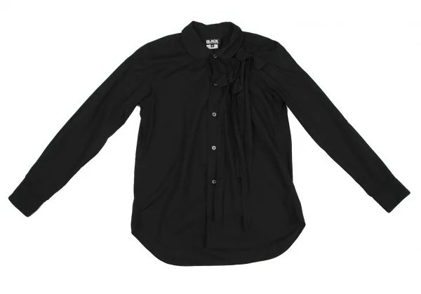 ブラックコムデギャルソンBLACK COMME des GARCONSコットンリボンデザインラウンドカラーシャツ 黒M K-118907_002