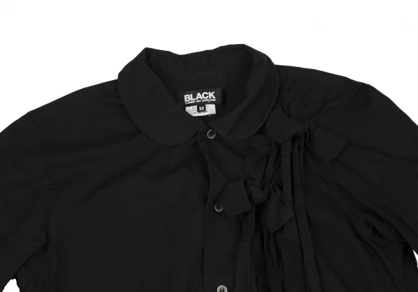 ブラックコムデギャルソンBLACK COMME des GARCONSコットンリボンデザインラウンドカラーシャツ 黒M K-118907_003