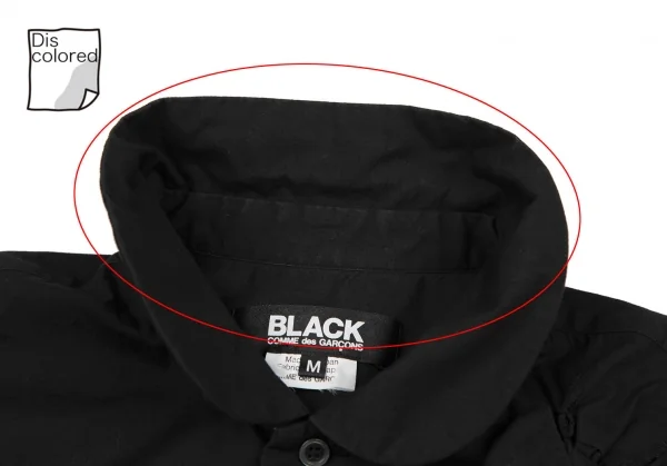 ブラックコムデギャルソンBLACK COMME des GARCONSコットンリボンデザインラウンドカラーシャツ 黒M K-118907_004