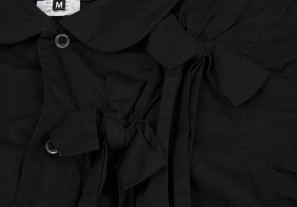 ブラックコムデギャルソンBLACK COMME des GARCONSコットンリボンデザインラウンドカラーシャツ 黒M K-118907_005