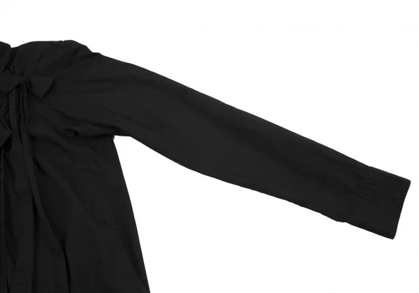 ブラックコムデギャルソンBLACK COMME des GARCONSコットンリボンデザインラウンドカラーシャツ 黒M K-118907_007