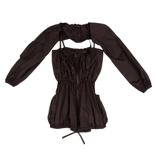 ジャンポールゴルチエ ファムJean Paul GAULTIER FEMME ギャザーデザインボレロキャミソールセット 茶40 K-118930_002