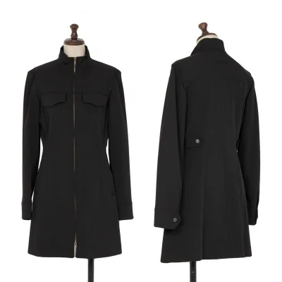 ジャンポールゴルチエ ファムJean Paul GAULTIER FEMME ストレッチジップアップロングジャケット 黒