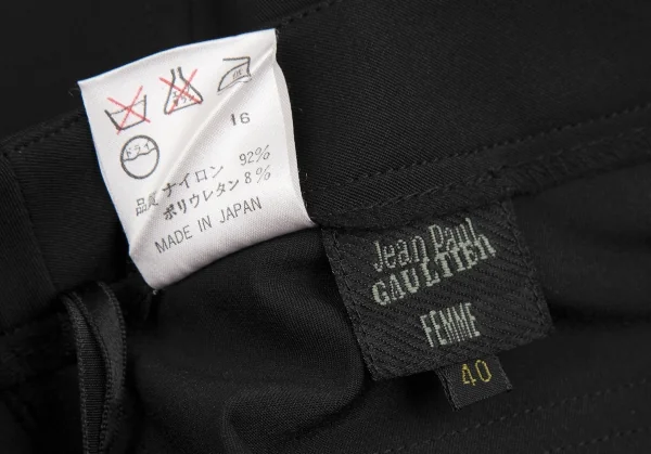 ジャンポールゴルチエ ファムJean Paul GAULTIER FEMME ストレッチフラップポケットストレートパンツ 黒40 K-118932_012