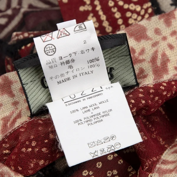 ジャンポールゴルチエ マイユJean Paul GAULTIER MAILLE グラフィックプリントパワーネット切替シャツ マルチL K-118941_016