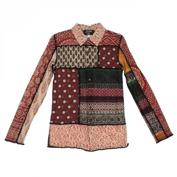 ジャンポールゴルチエ マイユJean Paul GAULTIER MAILLE グラフィックプリントパワーネット切替シャツ マルチL K-118941_002