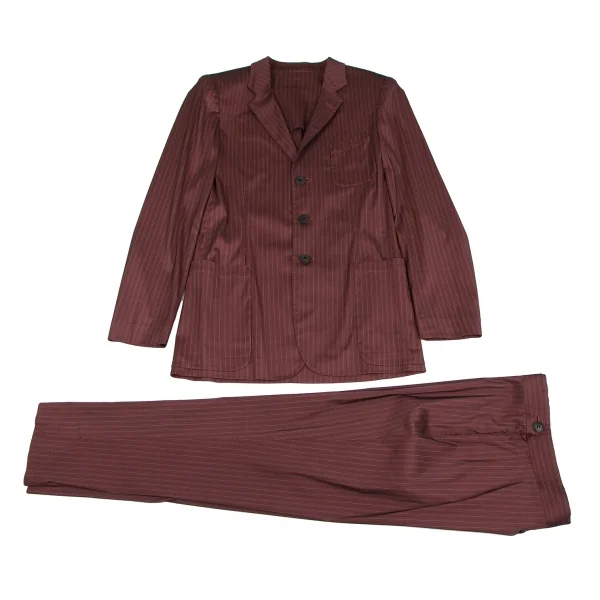 Jean-Paul GAULTIER HOMME Stretch Stripe Jacket & Pants Red 48 K-118951_001