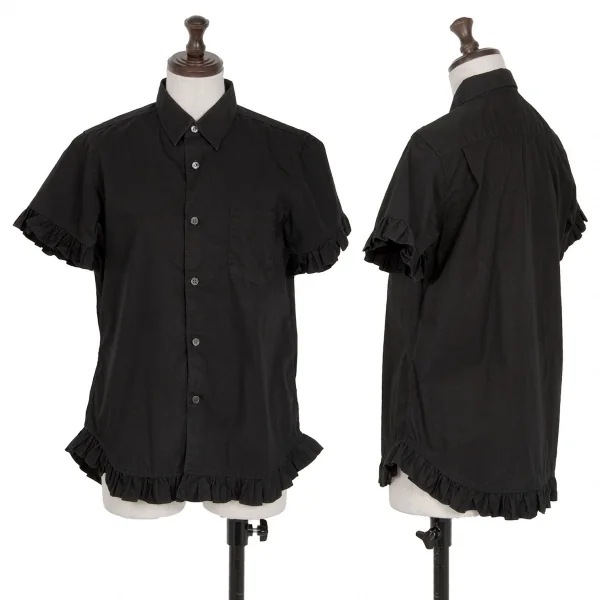 コムデギャルソン シャツ ガールCOMME des GARCONS SHIRT GIRL コットンフリル装飾半袖シャツ 黒M K-118959_001