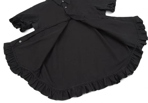 コムデギャルソン シャツ ガールCOMME des GARCONS SHIRT GIRL コットンフリル装飾半袖シャツ 黒M K-118959_013