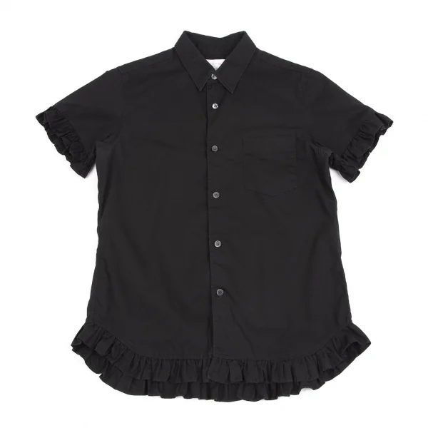コムデギャルソン シャツ ガールCOMME des GARCONS SHIRT GIRL コットンフリル装飾半袖シャツ 黒M K-118959_002
