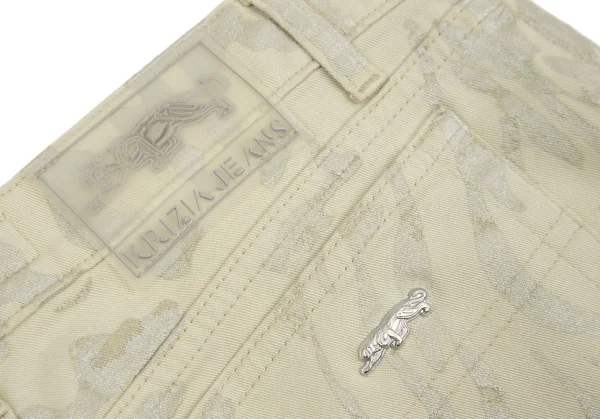 クリツィアジーンズKRIZIA JEANS カモフラプリントパンツフレアパンツ ベージュ29 K-118967_011