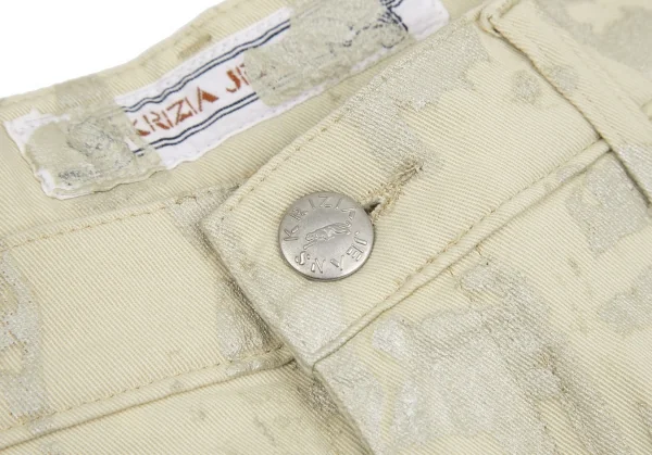 クリツィアジーンズKRIZIA JEANS カモフラプリントパンツフレアパンツ ベージュ29 K-118967_004