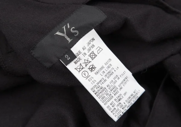 Y's Rayon Linen Waist Shirring Design Skirt K-118977_012