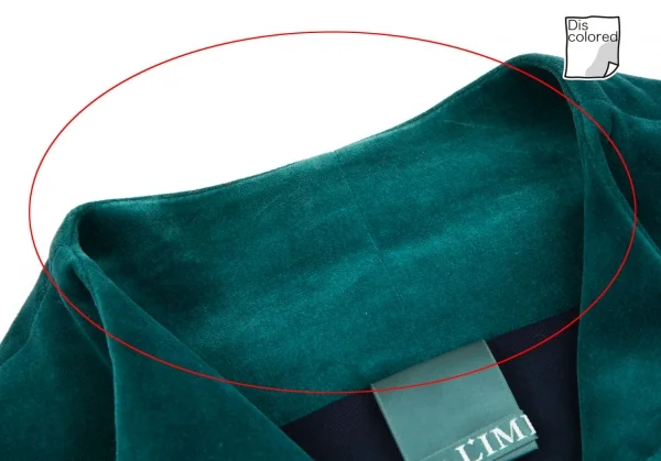 ワイズビスリミY's bis LIMI ベロアピン留めデザインジャケット エメラルドS K-118981_005