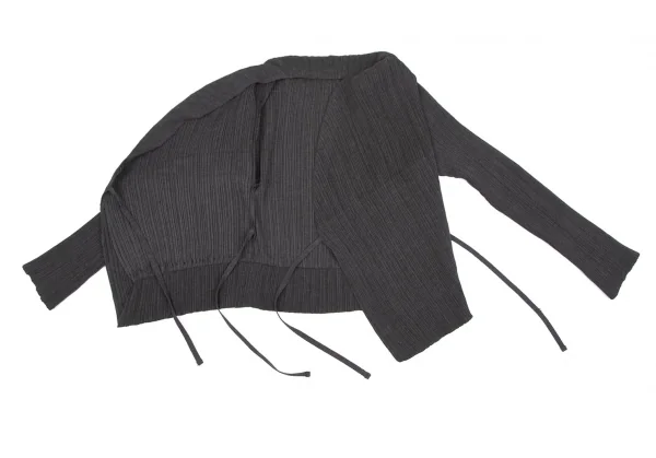 イッセイミヤケ フェットISSEY MIYAKE FETE プリーツドレープデザインジャケット チャコール2 K-118986_011
