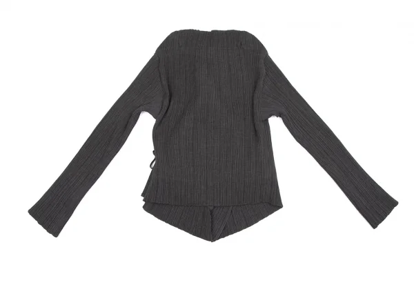 イッセイミヤケ フェットISSEY MIYAKE FETE プリーツドレープデザインジャケット チャコール2 K-118986_013