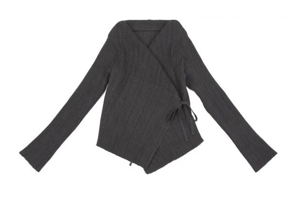 イッセイミヤケ フェットISSEY MIYAKE FETE プリーツドレープデザインジャケット チャコール2 K-118986_002