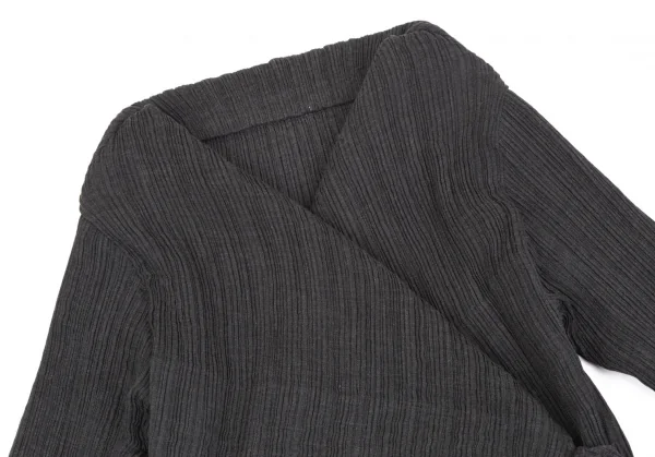 イッセイミヤケ フェットISSEY MIYAKE FETE プリーツドレープデザインジャケット チャコール2 K-118986_003