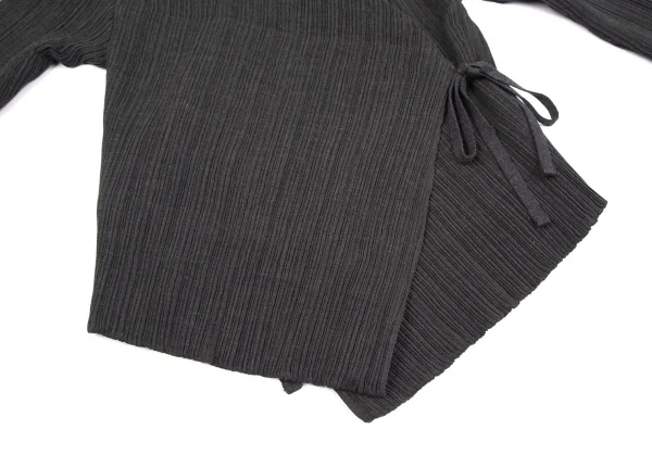 イッセイミヤケ フェットISSEY MIYAKE FETE プリーツドレープデザインジャケット チャコール2 K-118986_008