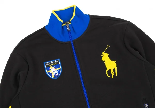 ポロラルフローレンPOLO RALPH LAUREN ビッグポニー刺繍スウェーデンワッペンスウェットトラックジャケット 黒M K-118988_002