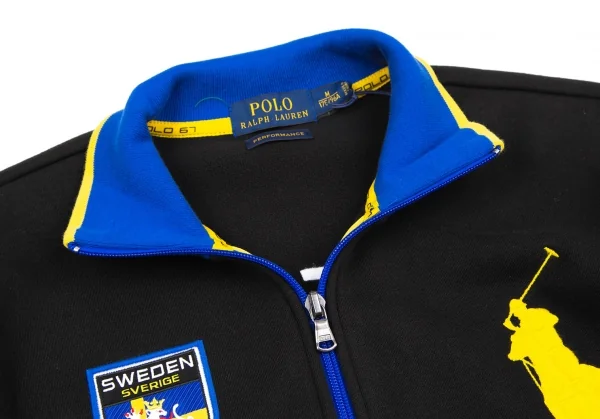 ポロラルフローレンPOLO RALPH LAUREN ビッグポニー刺繍スウェーデンワッペンスウェットトラックジャケット 黒M K-118988_005