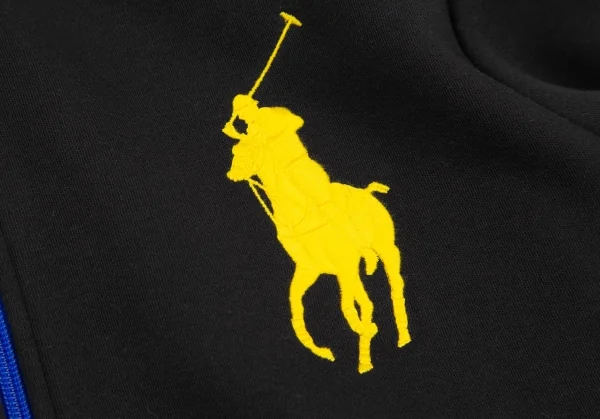 ポロラルフローレンPOLO RALPH LAUREN ビッグポニー刺繍スウェーデンワッペンスウェットトラックジャケット 黒M K-118988_007