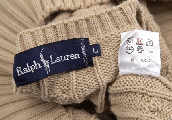 ラルフローレンRalph Lauren ポニーワンポイント刺繍ケーブルニット ベージュL K-118990_011