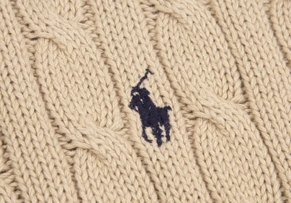 ラルフローレンRalph Lauren ポニーワンポイント刺繍ケーブルニット ベージュL K-118990_004