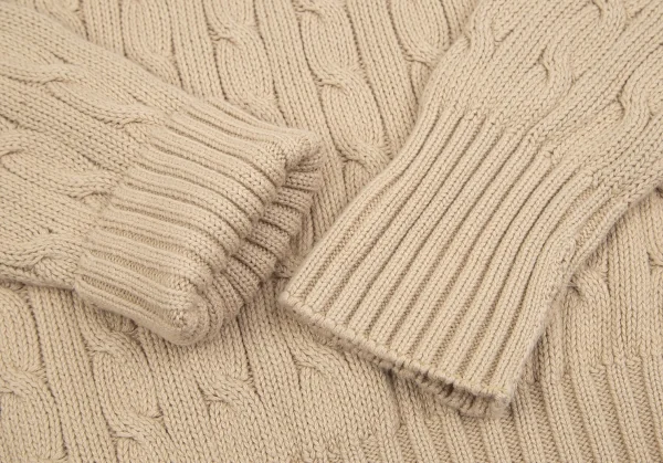 ラルフローレンRalph Lauren ポニーワンポイント刺繍ケーブルニット ベージュL K-118990_006