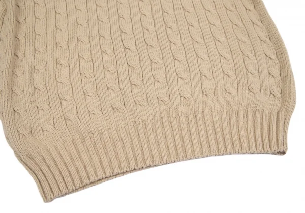 ラルフローレンRalph Lauren ポニーワンポイント刺繍ケーブルニット ベージュL K-118990_007