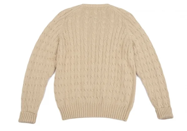 ラルフローレンRalph Lauren ポニーワンポイント刺繍ケーブルニット ベージュL K-118990_009