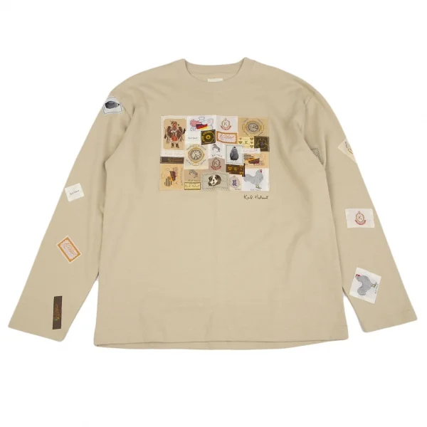 カールヘルムKarl Helmut パッチワークデザイン長袖Tシャツ ベージュM K-118995_001