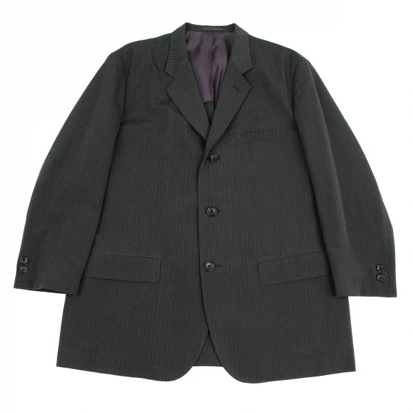 ワイズフォーメンY's for men  ポリシルク背抜きストライプ3Bジャケット チャコールM K-119018_001