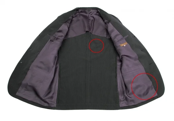 ワイズフォーメンY's for men  ポリシルク背抜きストライプ3Bジャケット チャコールM K-119018_011