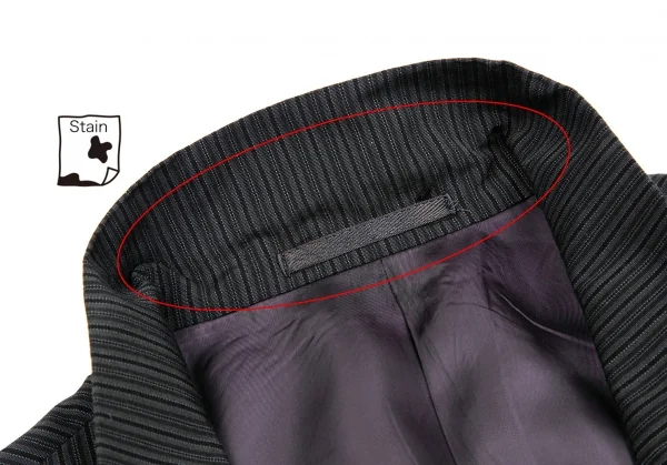 ワイズフォーメンY's for men  ポリシルク背抜きストライプ3Bジャケット チャコールM K-119018_003