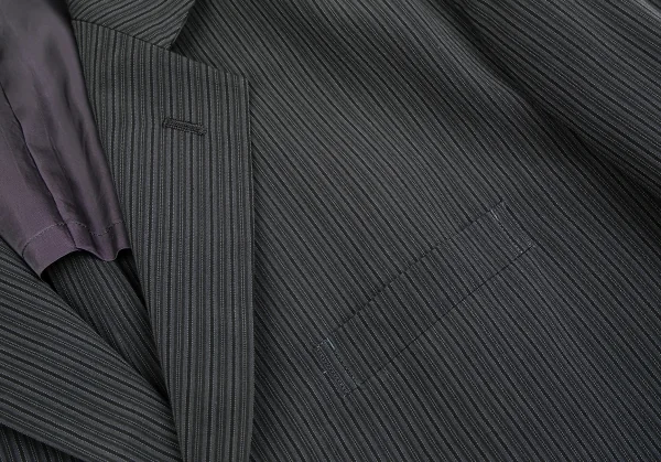 ワイズフォーメンY's for men  ポリシルク背抜きストライプ3Bジャケット チャコールM K-119018_004