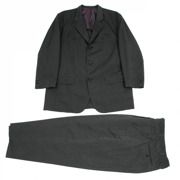 ワイズフォーメンY's for men ポリシルクストライプテーパードパンツ チャコールLL K-119019_013