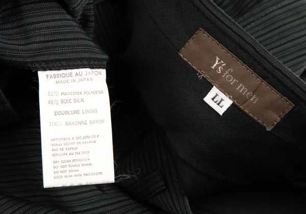 ワイズフォーメンY's for men ポリシルクストライプテーパードパンツ チャコールLL K-119019_014