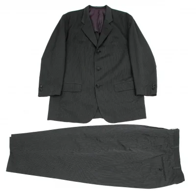 ワイズフォーメンY's for men ポリシルクストライプセットアップ チャコール