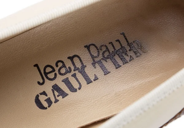 ジャンポールゴルチエJean Paul GAULTIER ウイングチップポインテッドトゥパンプス 茶白3 1/2(24位) K-119022_017